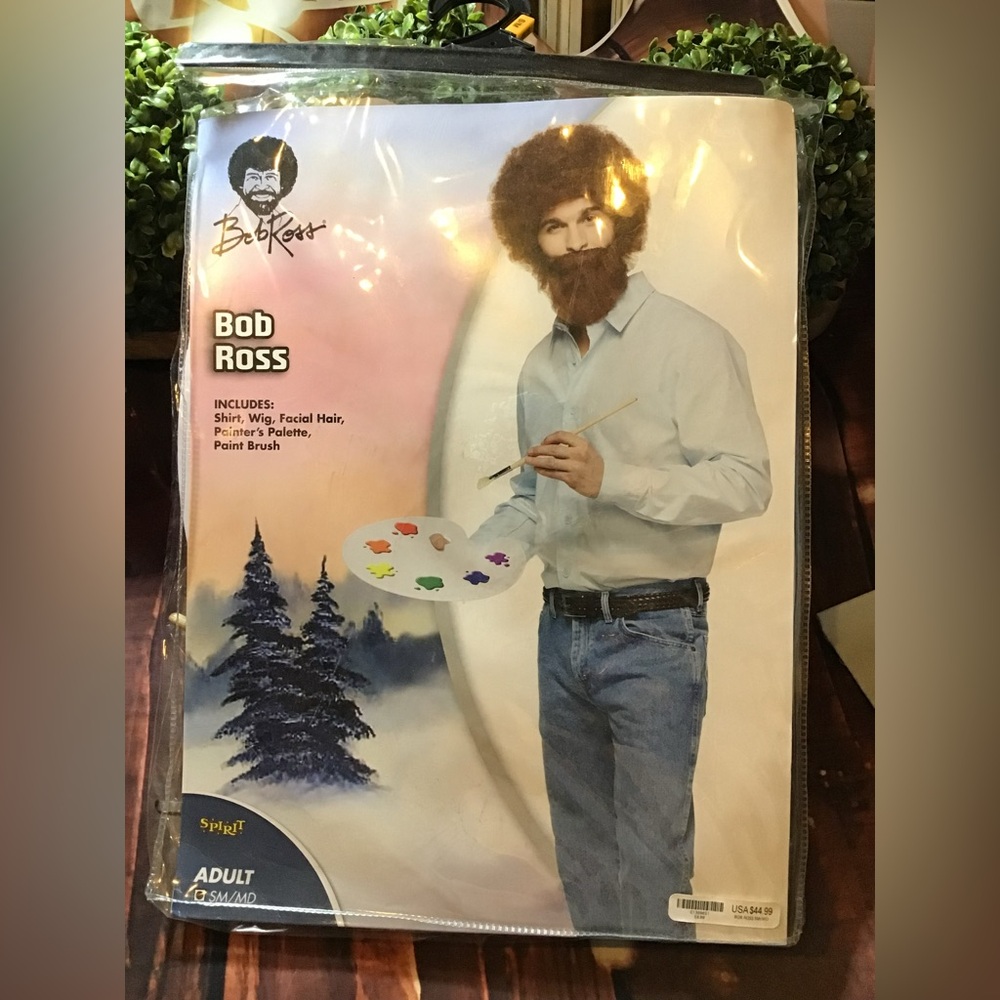 Bob Ross spirit halloween adult costume size SM/MD -New
